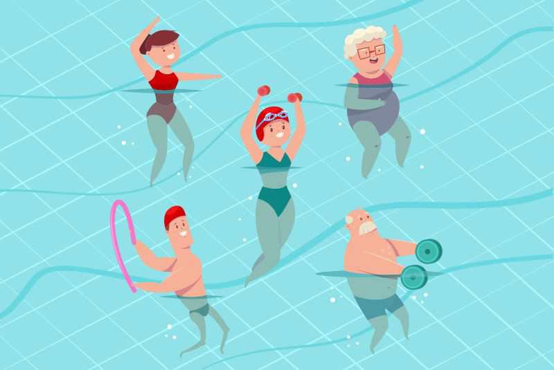 Bild Grafik für Aquafitnesskurs