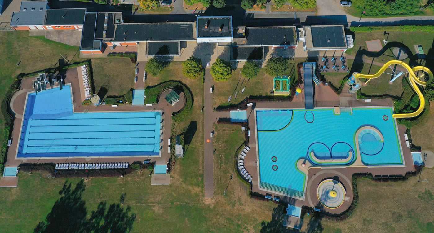 Freibad Wertheim Luftaufnahme